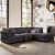 2 Pieces L Shaped Sofa With Removable Ottomans, Gray
