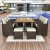 PE Wicker Dining Table Set With Wood Tabletop For 10