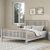 Country Gray Solid Platform Bed With Oak Top, Queen