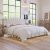 Elegant Upholstered Curved Tufted Linen Platform Bed, King Size