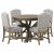 Retro Style Dining Table Set with Extendable Table and 4 Upholstered Chairs